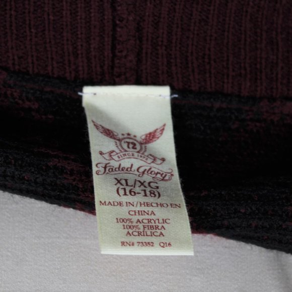 NWT Boho Southwestern Burgundy & Black Open Cardigan Sweater with Tassels XL - Picture 6 of 6